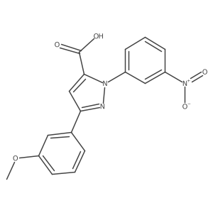 3-(3-methoxyphenyl)-1-(3-nitrophenyl)-1H-pyrazole-5-carboxylic acid Structure