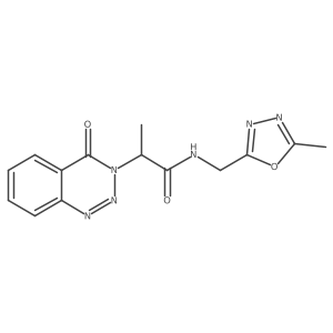 N-((5-methyl-1,3,4-oxadiazol-2-yl)methyl)-2-(4-oxobenzo[d][1,2,3]triazin-3(4H)-yl)propanamide结构式