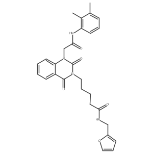5-(1-(2-((2,3-dimethylphenyl)amino)-2-oxoethyl)-2,4-dioxo-1,2-dihydroquinazolin-3(4H)-yl)-N-(furan-2-ylmethyl)pentanamide结构式