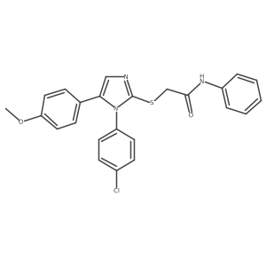 2-{[1-(4-chlorophenyl)-5-(4-methoxyphenyl)-1H-imidazol-2-yl]sulfanyl}-N-phenylacetamide结构式