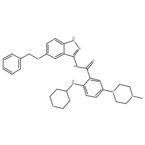 5-(4-methylpiperazin-1-yl)-2-(oxan-4-ylamino)-N-(5-phenylmethoxy-1H-indazol-3-yl)benzamide Structure