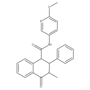 N-(6-methoxypyridin-3-yl)-2-methyl-1-oxo-3-phenyl-1,2,3,4-tetrahydroisoquinoline-4-carboxamide结构式