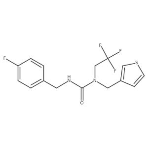 3-(4-Fluorobenzyl)-1-(thiophen-3-ylmethyl)-1-(2,2,2-trifluoroethyl)urea结构式