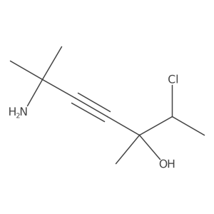 6-Amino-2-chloro-3,6-dimethyl-4-heptyn-3-ol结构式