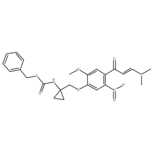 Benzyl (1-((4-(3-(dimethylamino)acryloyl)-2-methoxy-5-nitrophenoxy)methyl)cyclopropyl)carbamate结构式