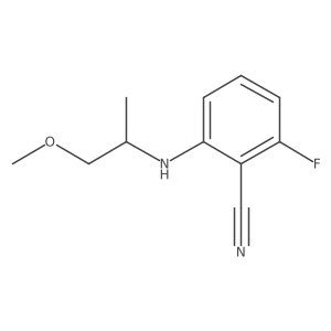 2-Fluoro-6-[(1-methoxypropan-2-yl)amino]benzonitrile结构式