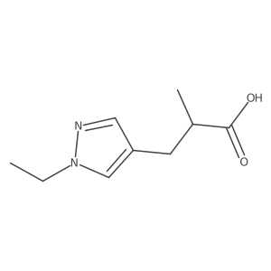 3-(1-ethyl-1H-pyrazol-4-yl)-2-methylpropanoic acid结构式