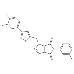 1-((3-(3,4-dimethylphenyl)-1,2,4-oxadiazol-5-yl)methyl)-5-(3-fluorophenyl)-1,6a-dihydropyrrolo[3,4-d][1,2,3]triazole-4,6(3aH,5H)-dione结构式