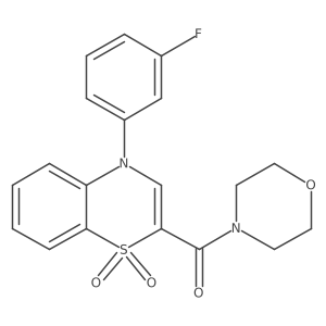 (4-(3-fluorophenyl)-1,1-dioxido-4H-benzo[b][1,4]thiazin-2-yl)(morpholino)methanone结构式