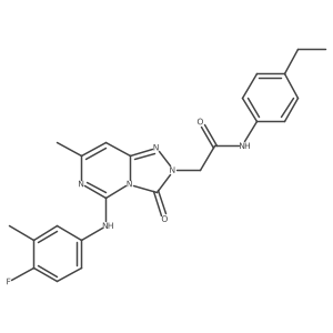 N-(4-ethylphenyl)-2-{5-[(4-fluoro-3-methylphenyl)amino]-7-methyl-3-oxo-2H,3H-[1,2,4]triazolo[4,3-c]pyrimidin-2-yl}acetamide Structure