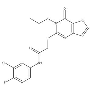 N-(3-chloro-4-fluorophenyl)-2-({4-oxo-3-propyl-3H,4H-thieno[3,2-d]pyrimidin-2-yl}sulfanyl)acetamide Structure