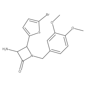 3-Amino-4-(5-bromothiophen-2-yl)-1-(3,4-dimethoxybenzyl)azetidin-2-one Structure