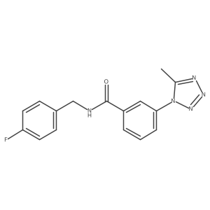 N-(4-fluorobenzyl)-3-(5-methyl-1H-tetrazol-1-yl)benzamide结构式