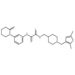 N1-((1-((2,5-dimethylfuran-3-yl)methyl)piperidin-4-yl)methyl)-N2-(3-(2-oxopiperidin-1-yl)phenyl)oxalamide结构式