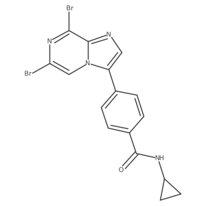 N-cyclopropyl-4-(6,8-dibromoimidazo[1,2-a]pyrazin-3-yl)benzamide Structure
