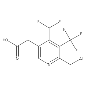 2-(Chloromethyl)-4-(difluoromethyl)-3-(trifluoromethyl)pyridine-5-acetic acid结构式