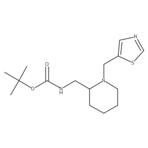 Tert-butyl ((1-(thiazol-5-ylmethyl)piperidin-2-yl)methyl)carbamate结构式