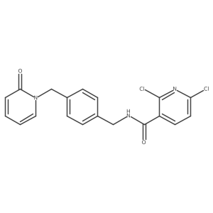 2,6-dichloro-N-({4-[(2-oxo-1,2-dihydropyridin-1-yl)methyl]phenyl}methyl)pyridine-3-carboxamide结构式