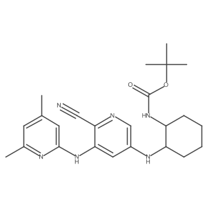 tert-butyl [(1S,2R)-2-({6-cyano-5-[(4,6-dimethylpyridin-2-yl)amino]pyridin-3-yl}amino)cyclohexyl]carbamate Structure