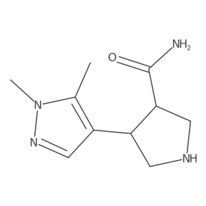 4-(1,5-Dimethyl-1H-pyrazol-4-yl)pyrrolidine-3-carboxamide结构式
