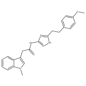 N-{3-[2-(4-methoxyphenyl)ethyl]-1H-1,2,4-triazol-5-yl}-2-(1-methyl-1H-indol-3-yl)acetamide结构式