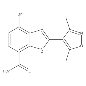 4-Bromo-2-(3,5-dimethyl-4-isoxazolyl)-1H-indole-7-carboxamide Structure