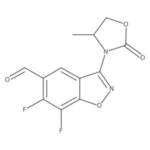 (S)-6,7-Difluoro-3-(4-methyl-2-oxooxazolidin-3-yl)benzo[d]isoxazole-5-carbaldehyde结构式