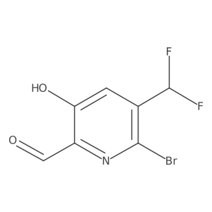 6-Bromo-5-(difluoromethyl)-3-hydroxypicolinaldehyde结构式
