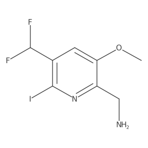 2-(Aminomethyl)-5-(difluoromethyl)-6-iodo-3-methoxypyridine Structure
