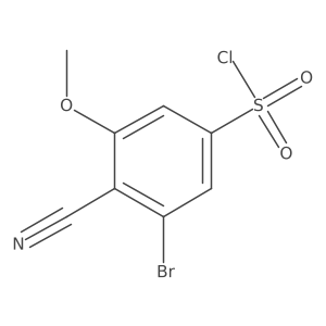 3-Bromo-4-cyano-5-methoxybenzenesulfonyl chloride结构式
