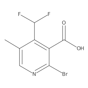 2-Bromo-4-(difluoromethyl)-5-methylnicotinic acid结构式
