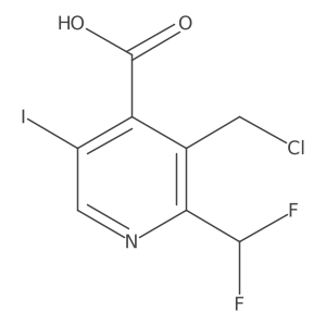 4-Pyridinecarboxylic acid, 3-(chloromethyl)-2-(difluoromethyl)-5-iodo- Structure