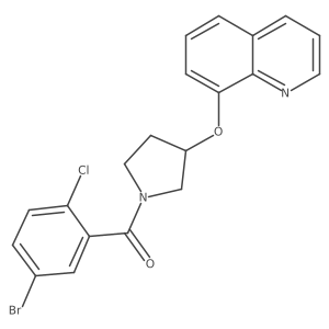 (5-Bromo-2-chlorophenyl)(3-(quinolin-8-yloxy)pyrrolidin-1-yl)methanone Structure