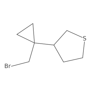 3-[1-(Bromomethyl)cyclopropyl]thiolane Structure