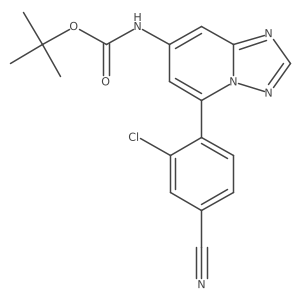Carbamic acid, N-[5-(2-chloro-4-cyanophenyl)[1,2,4]triazolo[1,5-a]pyridin-7-yl]-, 1,1-dimethylethyl ester结构式