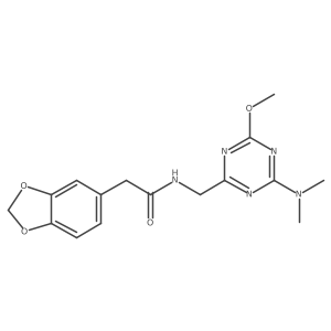2-(benzo[d][1,3]dioxol-5-yl)-N-((4-(dimethylamino)-6-methoxy-1,3,5-triazin-2-yl)methyl)acetamide Structure