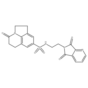 N-(2-(5,7-dioxo-5H-pyrrolo[3,4-b]pyridin-6(7H)-yl)ethyl)-4-oxo-2,4,5,6-tetrahydro-1H-pyrrolo[3,2,1-ij]quinoline-8-sulfonamide结构式
