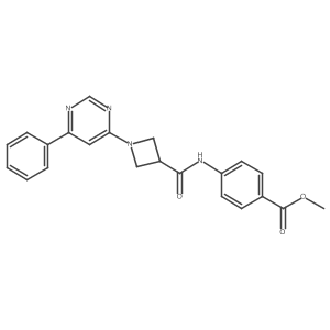 Methyl 4-(1-(6-phenylpyrimidin-4-yl)azetidine-3-carboxamido)benzoate Structure