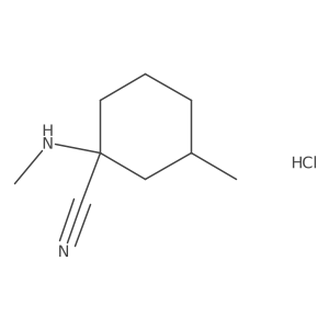 3-Methyl-1-(methylamino)cyclohexane-1-carbonitrile hydrochloride Structure
