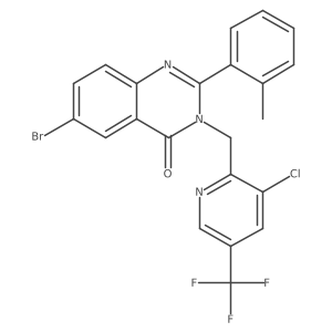 6-bromo-3-{[3-chloro-5-(trifluoromethyl)pyridin-2-yl]methyl}-2-(2-methylphenyl)quinazolin-4(3H)-one结构式