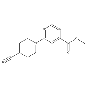 Methyl 6-(4-cyanopiperidin-1-yl)pyrimidine-4-carboxylate Structure