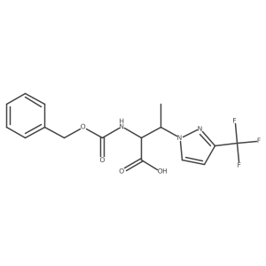2-{[(benzyloxy)carbonyl]amino}-3-[3-(trifluoromethyl)-1H-pyrazol-1-yl]butanoic acid结构式