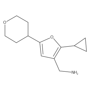 [2-Cyclopropyl-5-(oxan-4-yl)furan-3-yl]methanamine Structure