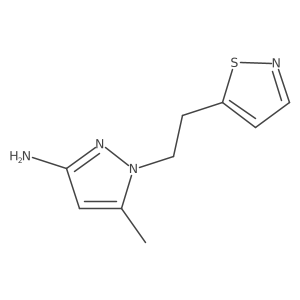 5-methyl-1-[2-(1,2-thiazol-5-yl)ethyl]-1H-pyrazol-3-amine Structure