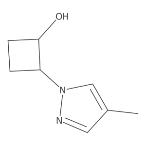 trans-2-(4-methyl-1H-pyrazol-1-yl)cyclobutan-1-ol结构式