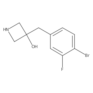 3-[(4-Bromo-3-fluorophenyl)methyl]azetidin-3-ol结构式