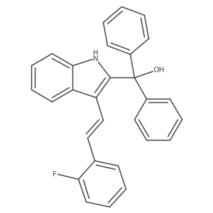 (E)-(3-(2-Fluorostyryl)-1H-indol-2-yl)diphenylmethanol结构式