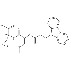 2-cyclopropyl-2-[(2S)-2-({[(9H-fluoren-9-yl)methoxy]carbonyl}amino)-3-methoxypropanamido]propanoic acid结构式