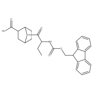 7-[(2S)-2-({[(9H-fluoren-9-yl)methoxy]carbonyl}amino)butanoyl]-7-azabicyclo[2.2.1]heptane-2-carboxylic acid结构式