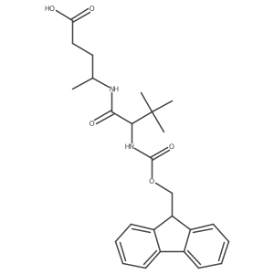 4-[(2S)-2-({[(9H-fluoren-9-yl)methoxy]carbonyl}amino)-3,3-dimethylbutanamido]pentanoic acid结构式